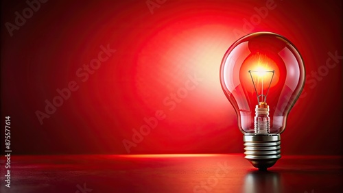 Light bulb glowing brightly on a vibrant red background, innovation, ideas, energy, creativity, inspiration