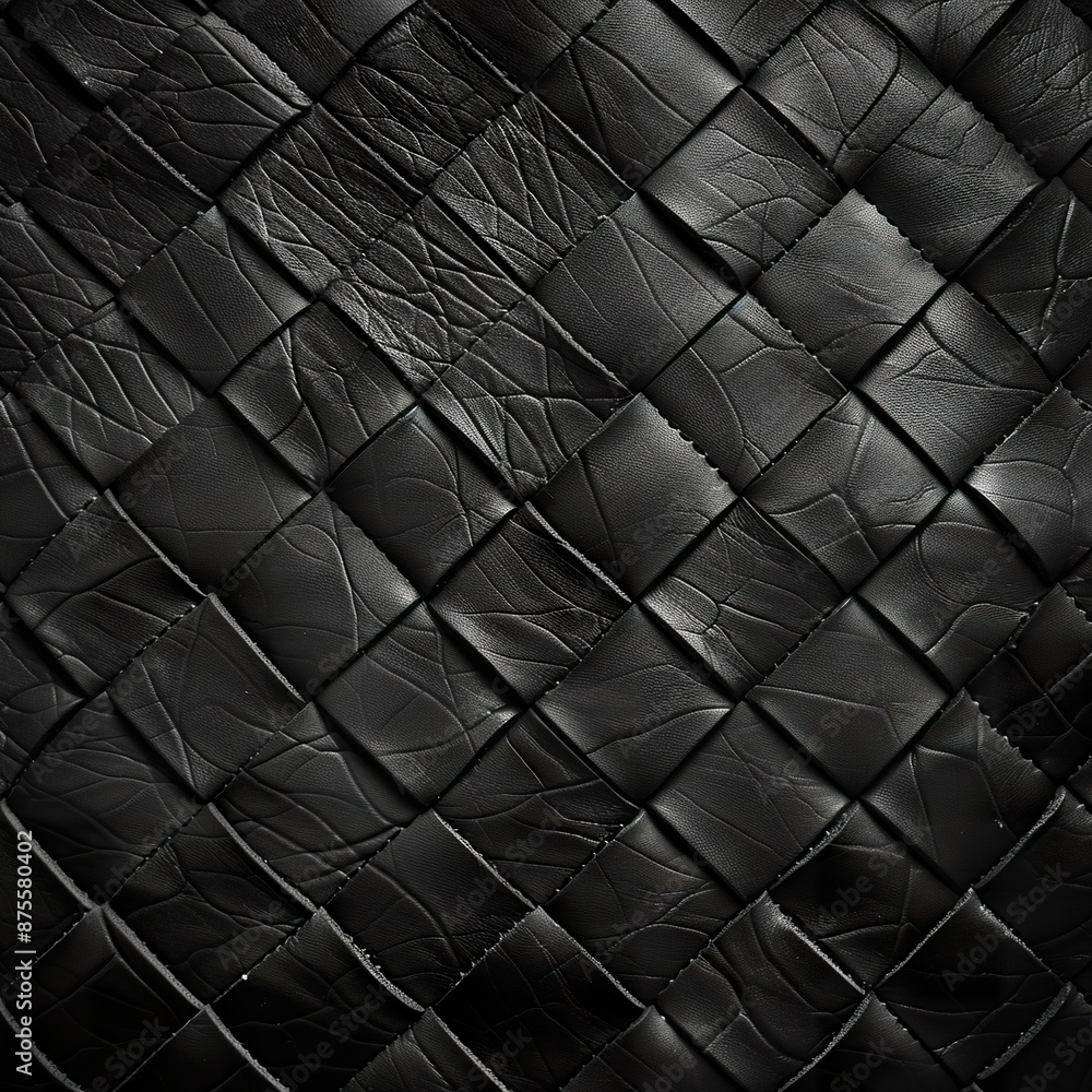 Close up of Black Woven Leather Texture.. Close up of Black Woven Leather Texture..