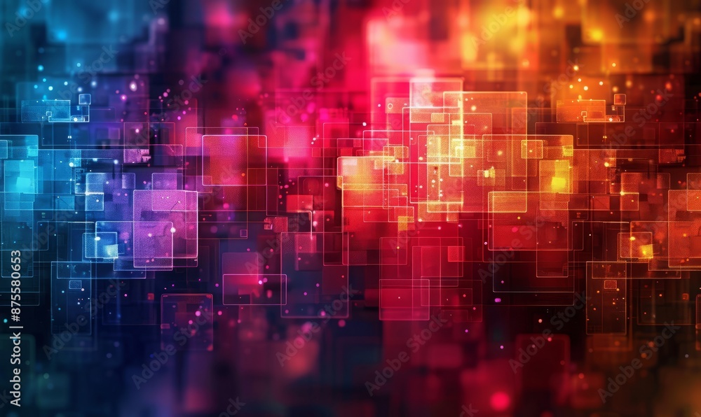 Abstract digital grid in neon shades Abstract digital grid in neon shades