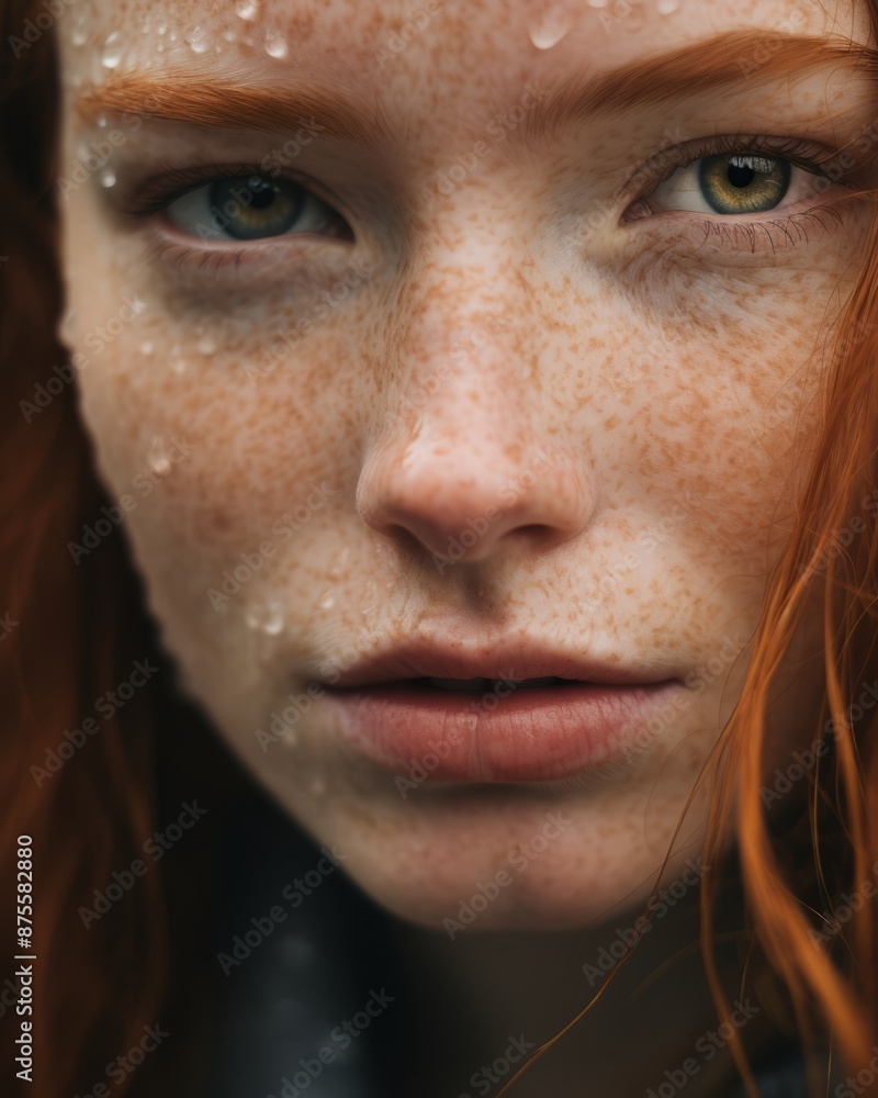 a close up of a woman with freckles on her face a close up of a woman with freckles on her face
