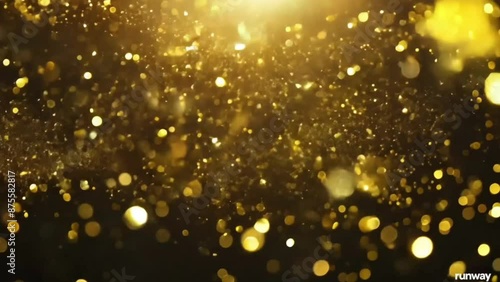 Sparkling gold festive bokeh background. 4K 3D loop animation Abstract festive motion background shining gold bokeh. Shimmering sparkling glitters particles flare light. awards ceremony,4k 60fps