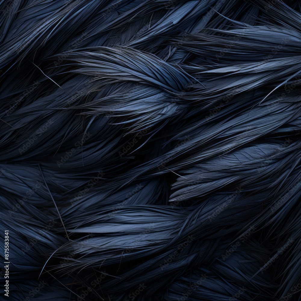 a close up of black feathers on a black background a close up of black feathers on a black background