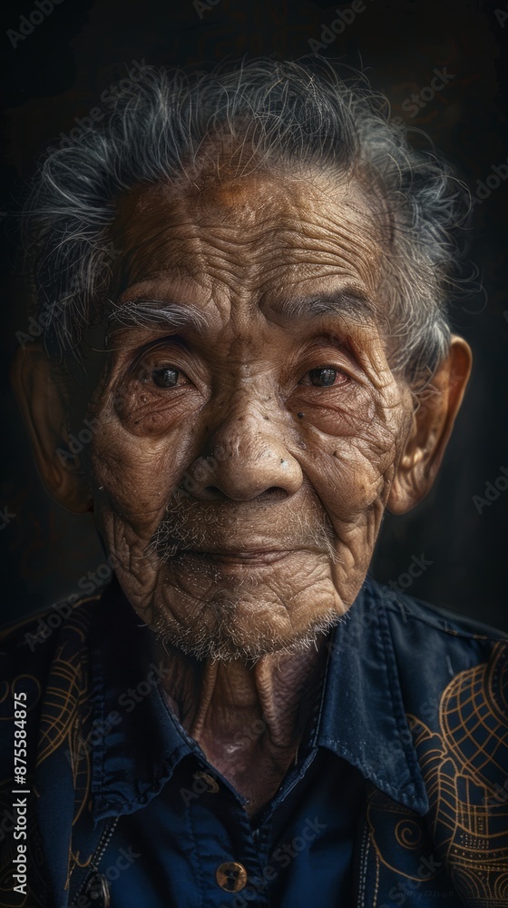 Elderly Thai man with a gentle smile Elderly Thai man with a gentle smile