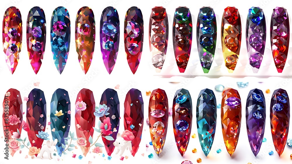 Fototapeta premium nail art set with white background isolated