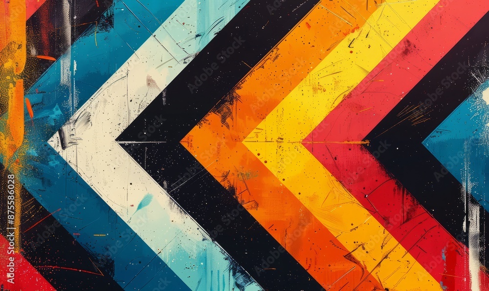 Fototapeta premium Abstract pop art arrows in bold colors