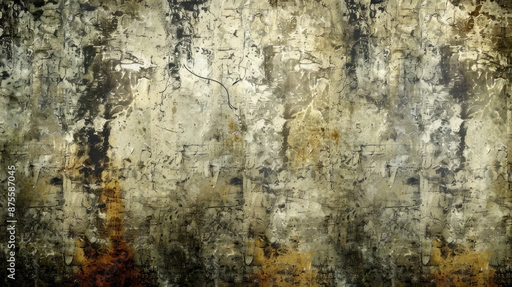 Fototapeta premium Frightening textured grunge wall background