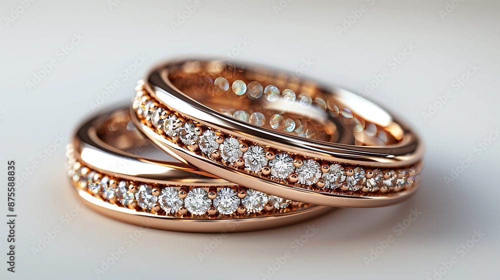 Wedding ring set with white background isolated Wedding ring set with white background isolated