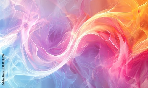 Abstract neon swirls on white background