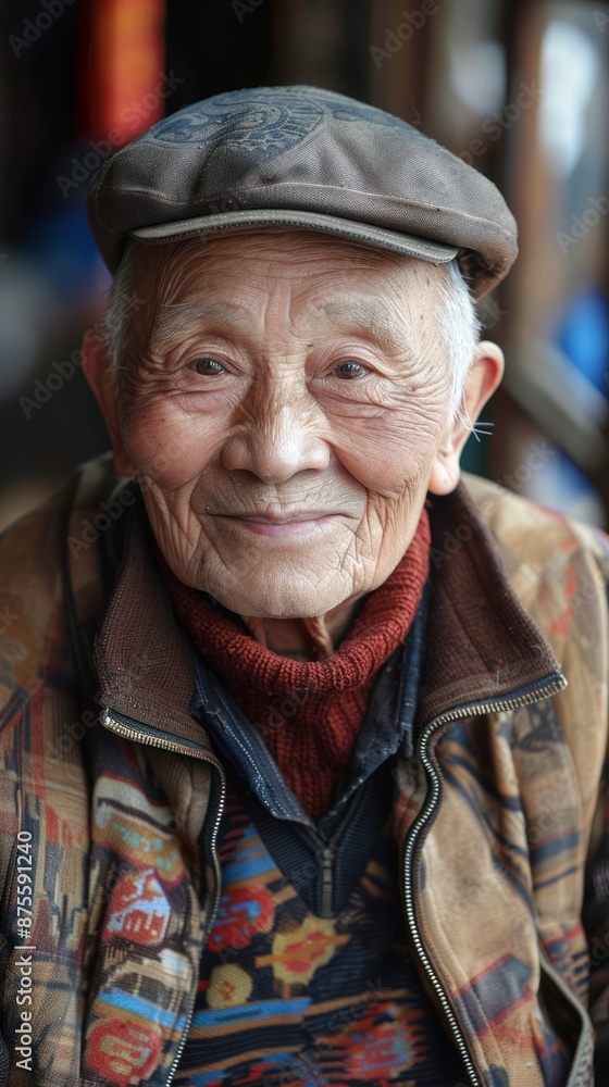 Elderly Chinese man with a gentle smile Elderly Chinese man with a gentle smile