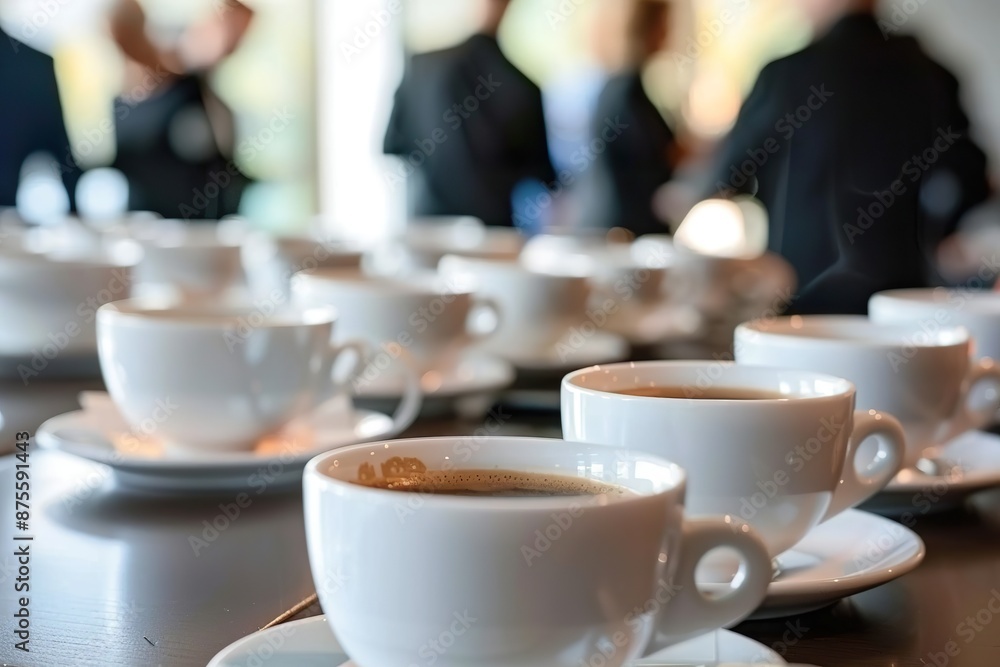 Coffee Cups on Table at Business Meeting Coffee Cups on Table at Business Meeting