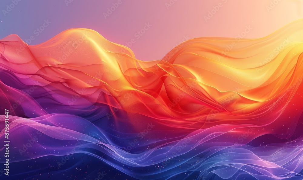 Fototapeta premium Bold gradient with abstract waves