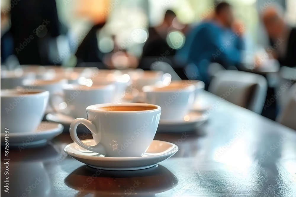 Coffee Cups on Table at Business Meeting Coffee Cups on Table at Business Meeting