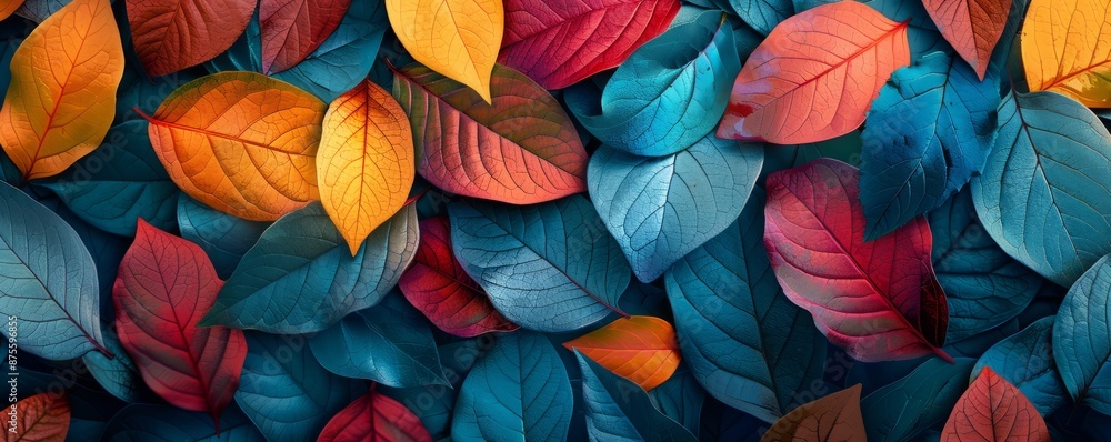 custom made wallpaper toronto digitalBrightly colored, stylized leaves