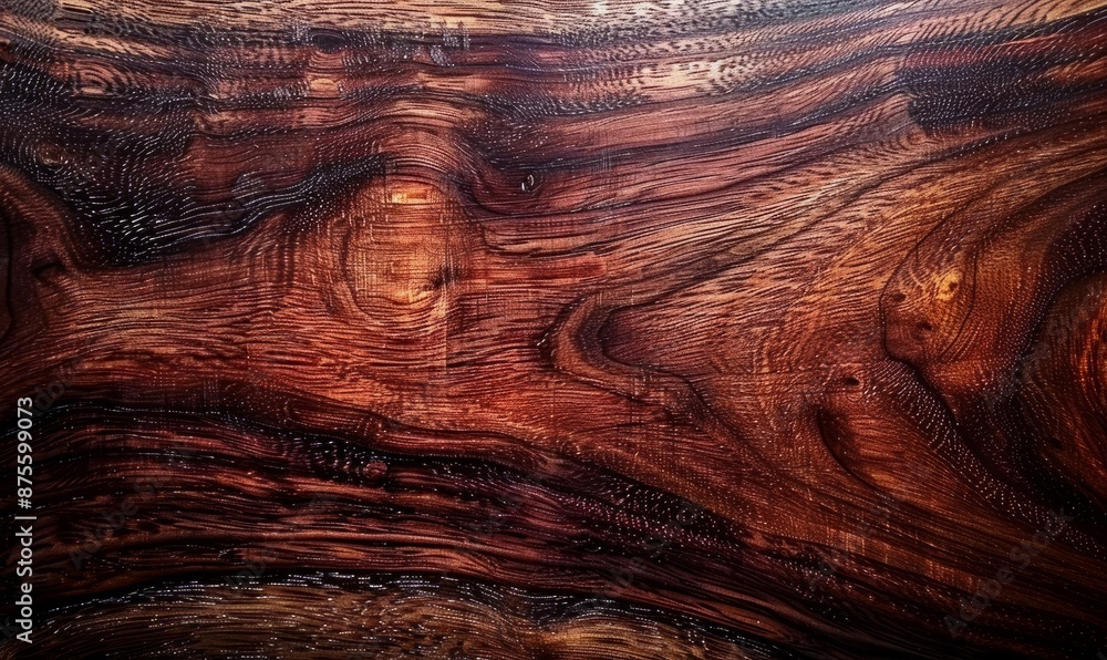 Naklejka premium Dark mahogany wood surface with polish