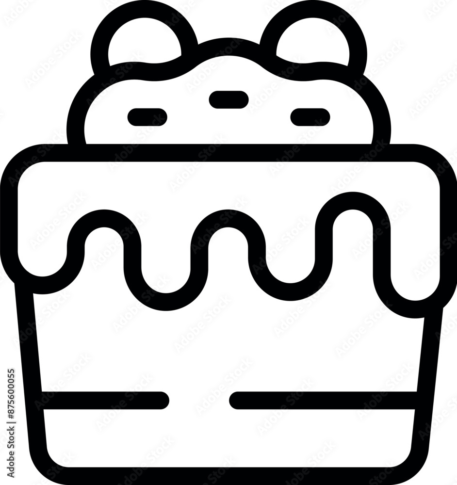 Fototapeta premium Line icon of a delicious cake, perfect for projects related to cooking, baking, and pastry