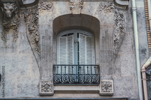 Close up details of Paris historic buildings