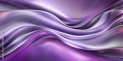 Elegant Abstract Purple and Silver Background with Smooth Metallic Curves for Luxury Designs