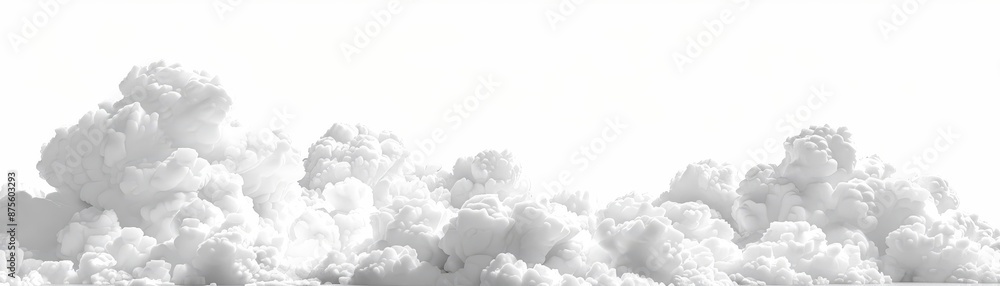 Abstract White Cloud Puffs on a White Background - 3D Render Abstract White Cloud Puffs on a White Background - 3D Render