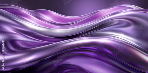 Elegant Metallic Purple and Silver Abstract Background with Smooth Lines and Curves