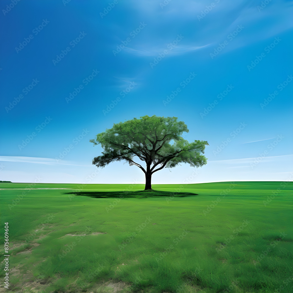 Obraz premium tree on green field