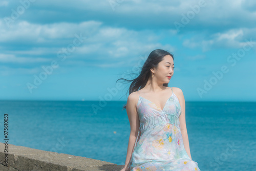 Dublin, Ireland - Oriental women at the seaside town