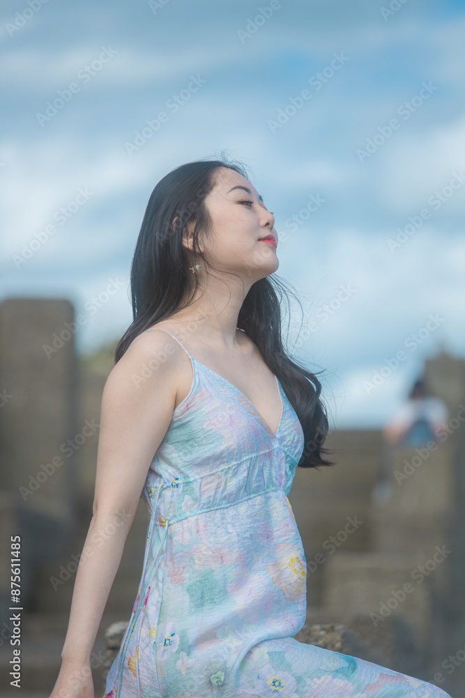 Dublin, Ireland - Oriental women at the seaside town Dublin, Ireland - Oriental women at the seaside town