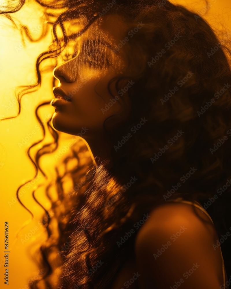 a woman with curly hair in the sun a woman with curly hair in the sun