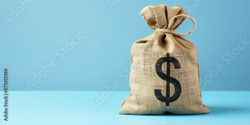 Isolated Wallet on Blue Background, Highlighting the Concept of Finance and Personal Wealth, Perfect for Financial Literacy and Savings-Themed Promotions photo