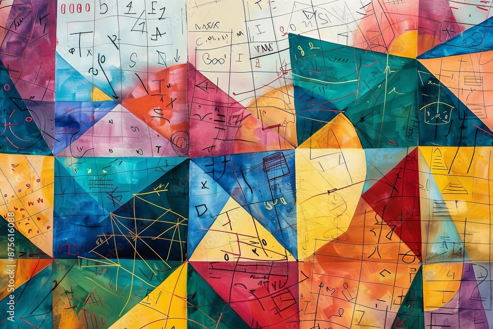 Naklejka premium Incorporate mathematical formulas into your abstract pattern