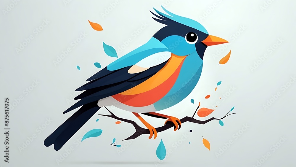 A stylized illustration of an abstract bird A stylized illustration of an abstract bird