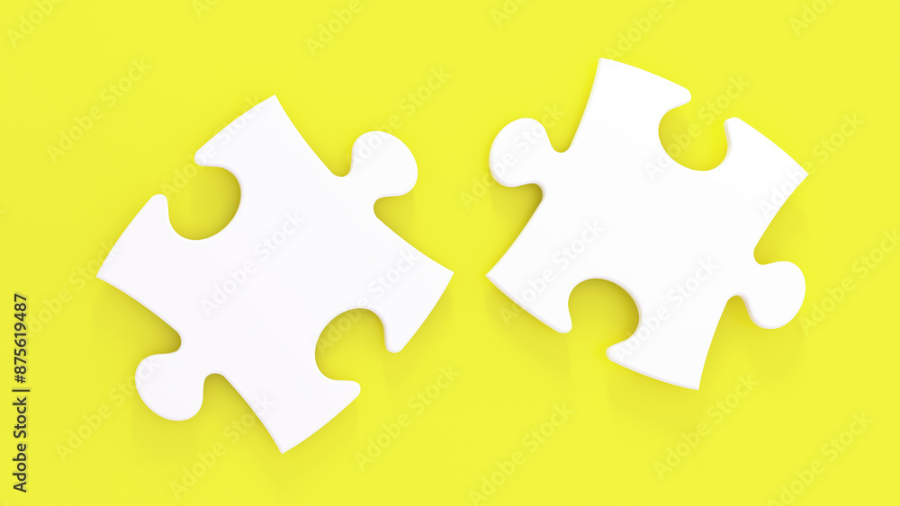 Yellow background and jigsaw puzzle Yellow background and jigsaw puzzle