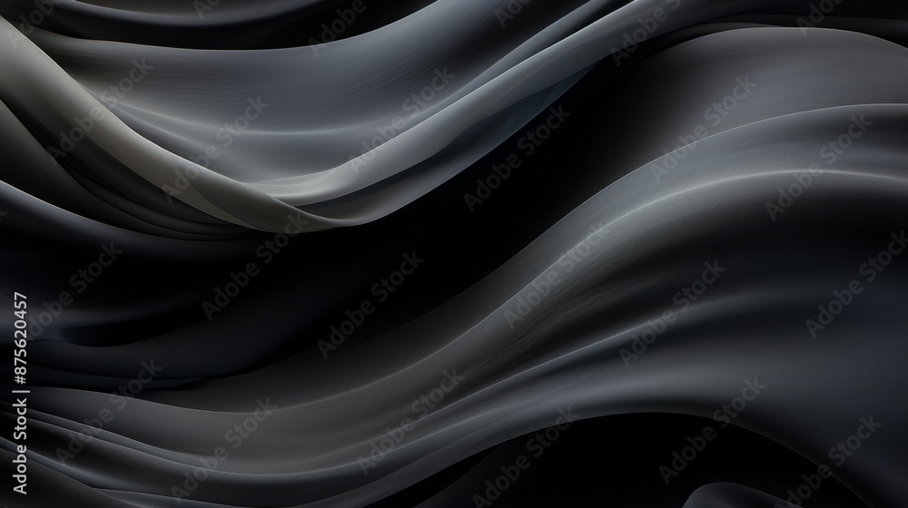 Fototapeta premium an abstract black and white photo of a flowing fabric