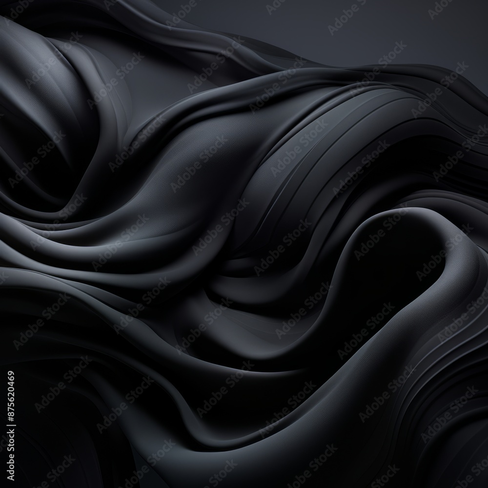 Obraz premium an abstract black background with wavy lines