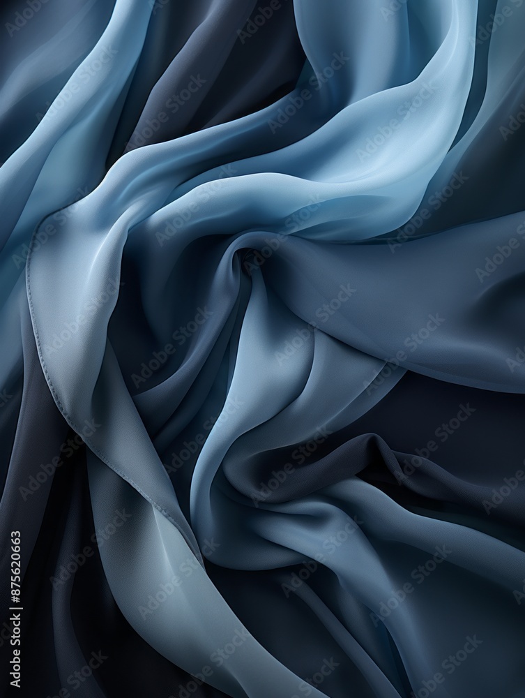 Fototapeta premium an abstract blue and black silk fabric