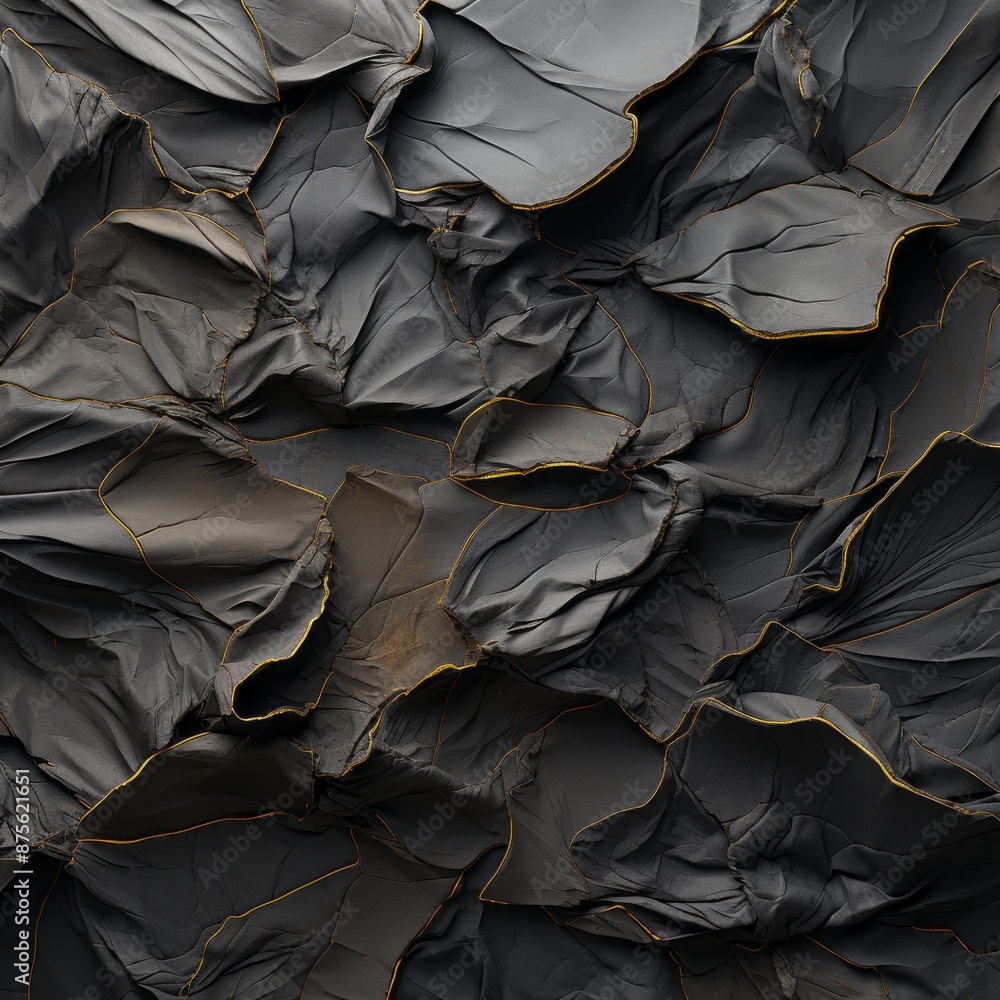 an abstract image of a bunch of black and gold fabric an abstract image of a bunch of black and gold fabric