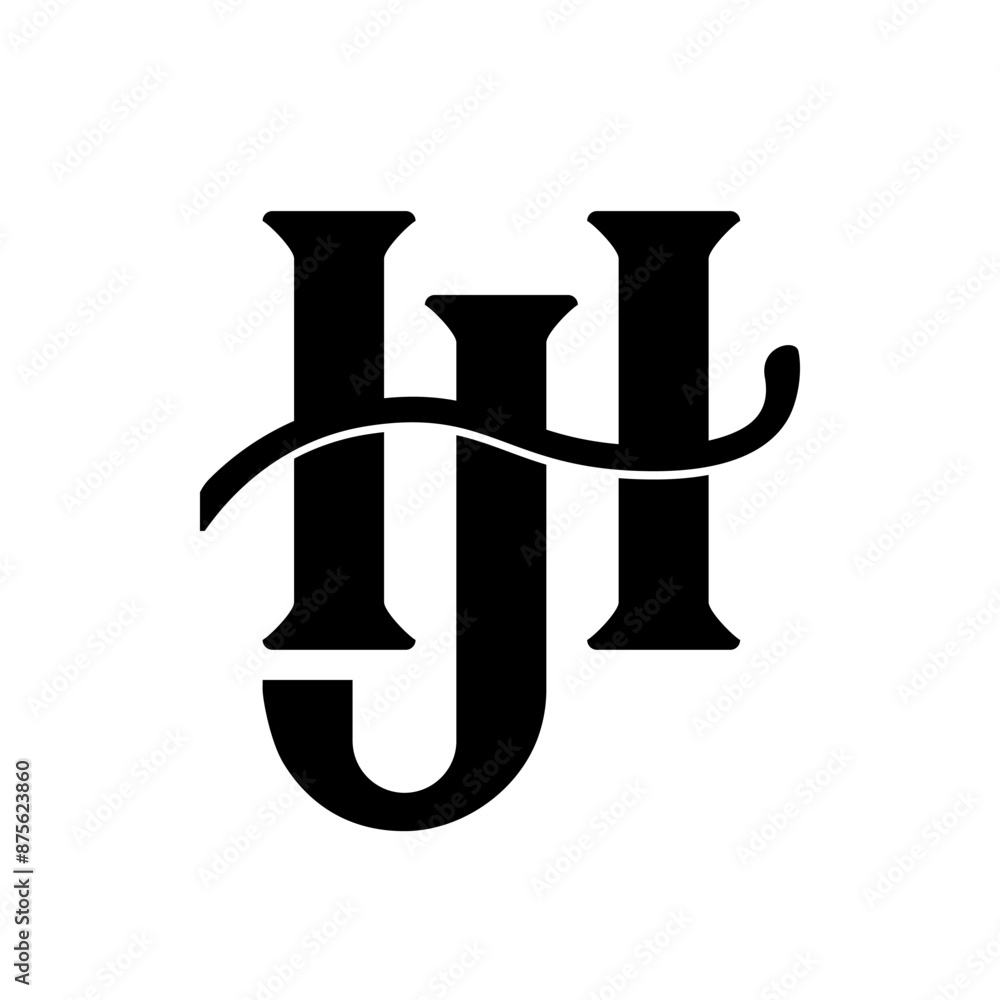 Bold HJ monogram logo template with strong, impactful design and contemporary style. Isolated on white background. Bold HJ monogram logo template with strong, impactful design and contemporary style. Isolated on white background.