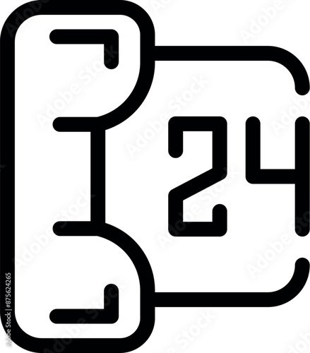 Clock showing twenty four hours open presenting continuous service availability concept