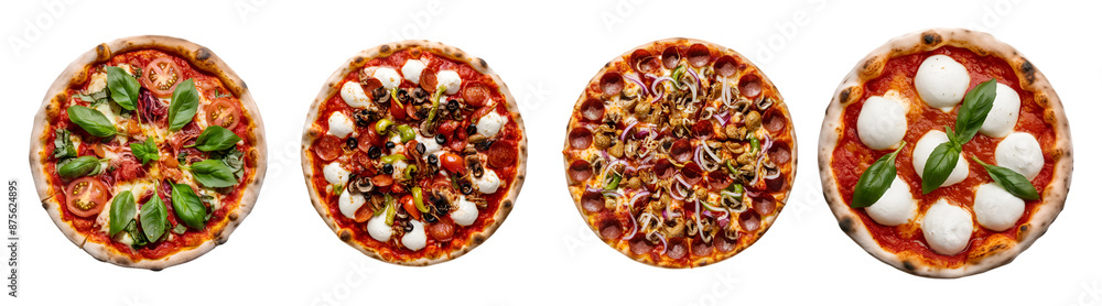 Set of the best Pizza isolated on transparent background. Set of the best Pizza isolated on transparent background.