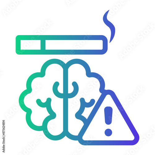 cigarette Line Gradient Icon