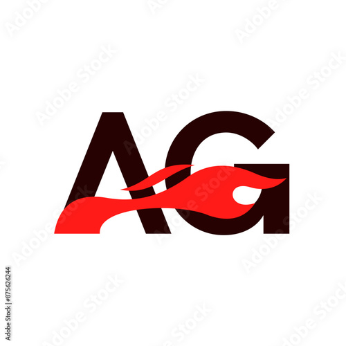 A G AG logo monogram with fire shape combination vector template, Graphic Alphabet Symbol for Corporate Business Identity