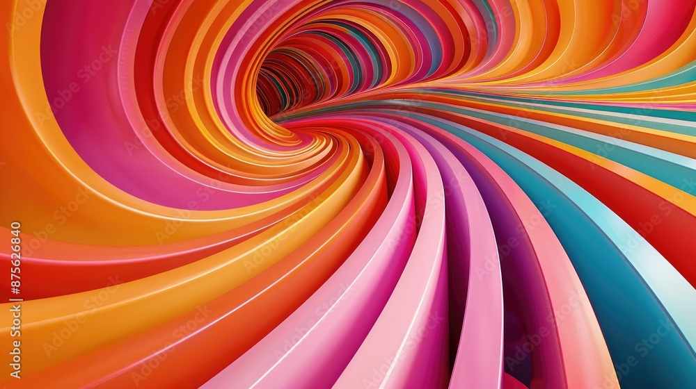 Naklejka premium Abstract Colorful Swirling Tunnel