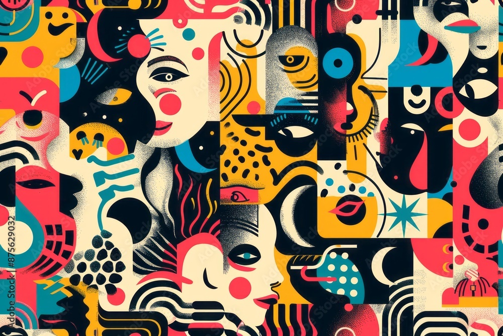 Use pop culture references in an abstract pattern design Use pop culture references in an abstract pattern design