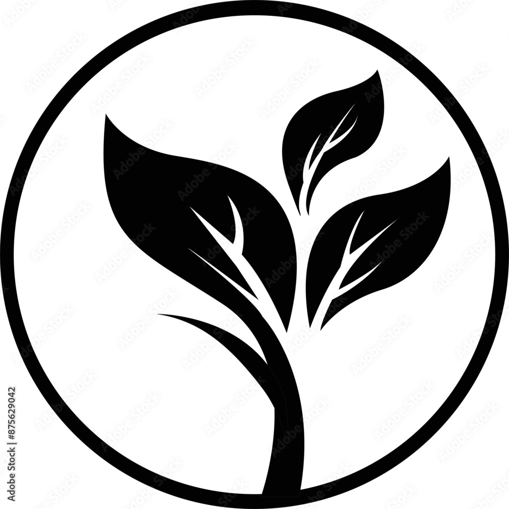 Naklejka premium vector image of a round leaf logo