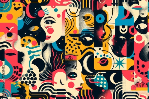 Use pop culture references in an abstract pattern design