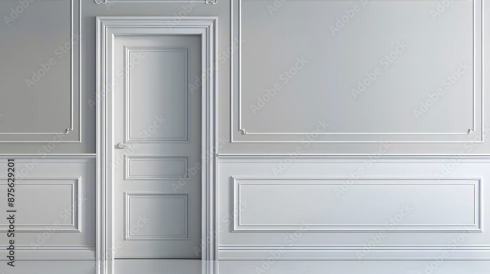 White Door in Classic Interior. White Door in Classic Interior.