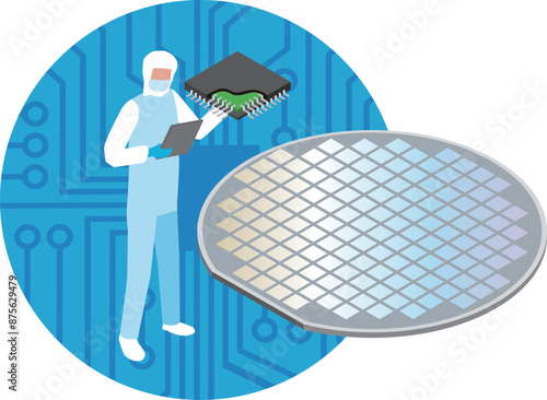 半導体産業のイメージイラスト