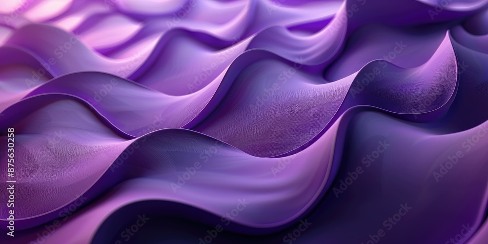 Obraz premium Abstract Purple Waves - A Dreamy Digital Art