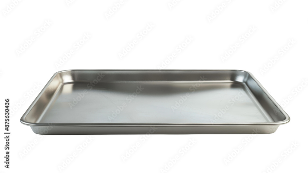 Stainless Steel Baking Tray on a White Background - Kitchen Essentials Stainless Steel Baking Tray on a White Background - Kitchen Essentials