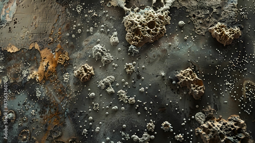 Fototapeta premium Mold texture background, organic and spore-like growth patterns.