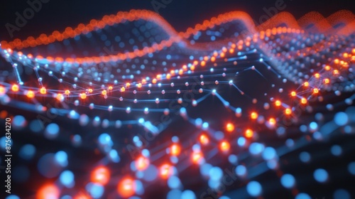 Wallpaper Mural A glowing array of DNA nanodots, forming a pixelated image Torontodigital.ca